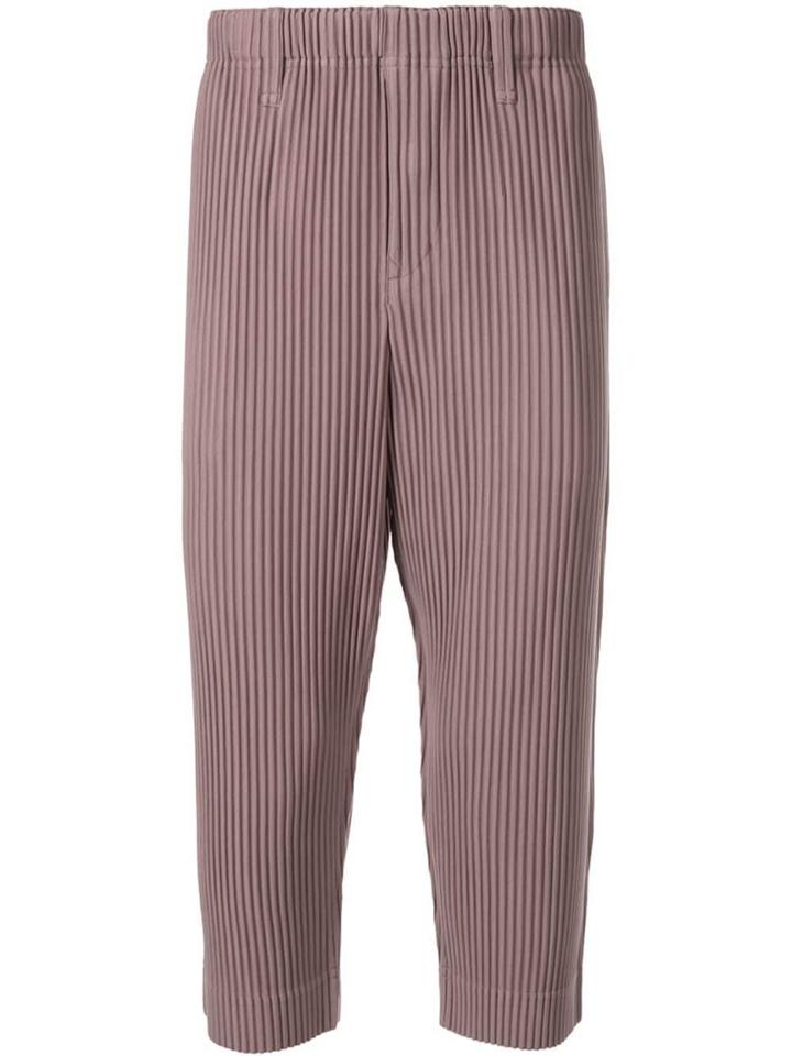 Homme Plissé Issey Miyake Pleated Cropped Trousers - Pink