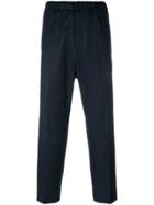 Jil Sander Elastic Waistband Cropped Trousers - Blue