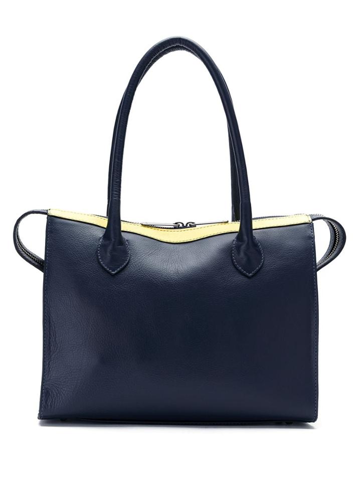 Mara Mac Led Lights Leather Tote Bag - Blue