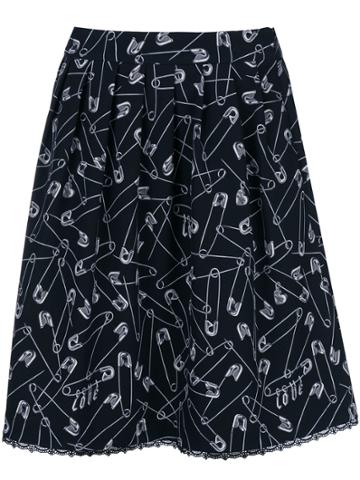 Love Moschino Safety Pin Print A-line Skirt - Black