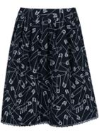 Love Moschino Safety Pin Print A-line Skirt - Black