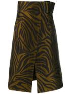 3.1 Phillip Lim Tiger Print A-line Skirt - Brown