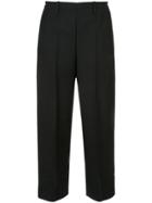 Lemaire Wide-legged Cropped Tailored Trousers - Black