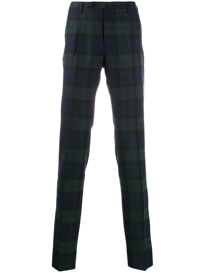 Incotex Plaid Tailored Trousers - Blue