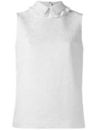 Simone Rocha Floral Jacquard Sleeveless Blouse, Women's, Size: 10, White, Cotton/polyester