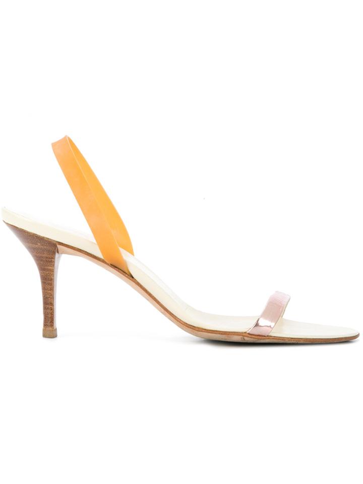 Helmut Lang Vintage Slingback High Sandals - Metallic