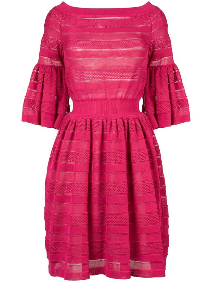 Antonino Valenti Decorative Perforations Flared Dress - Pink