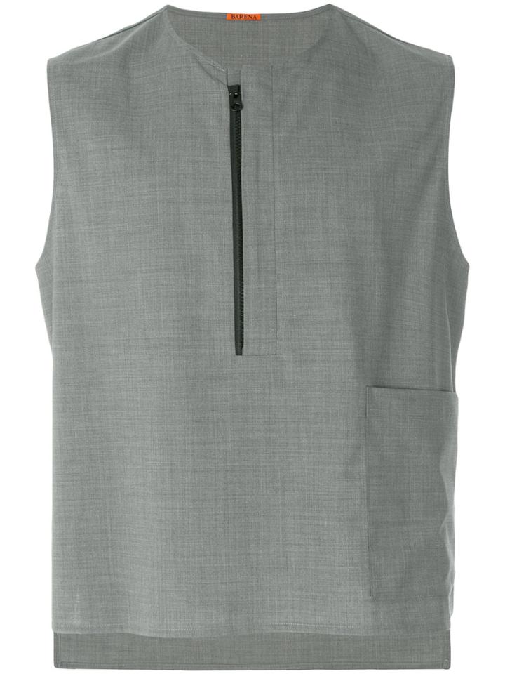 Barena Zip Front Vest Gilet - Grey