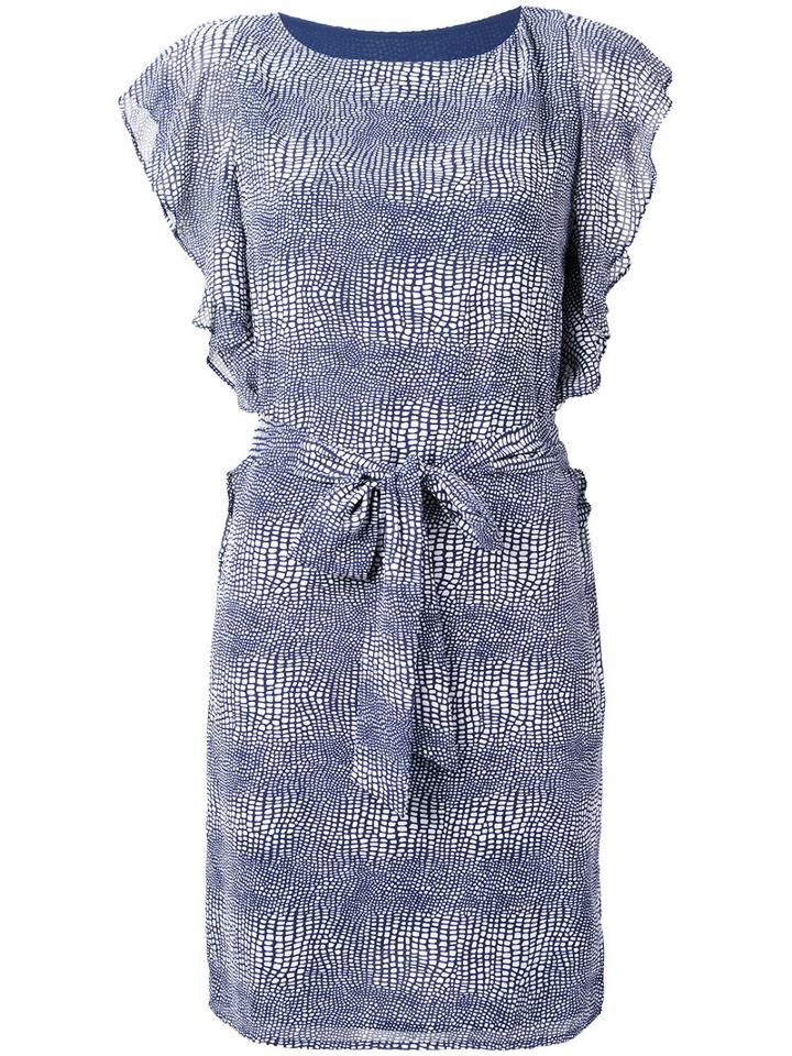 Michael Michael Kors - Zephyr Reptile Print Dress - Women - Polyester - Xs, White, Polyester