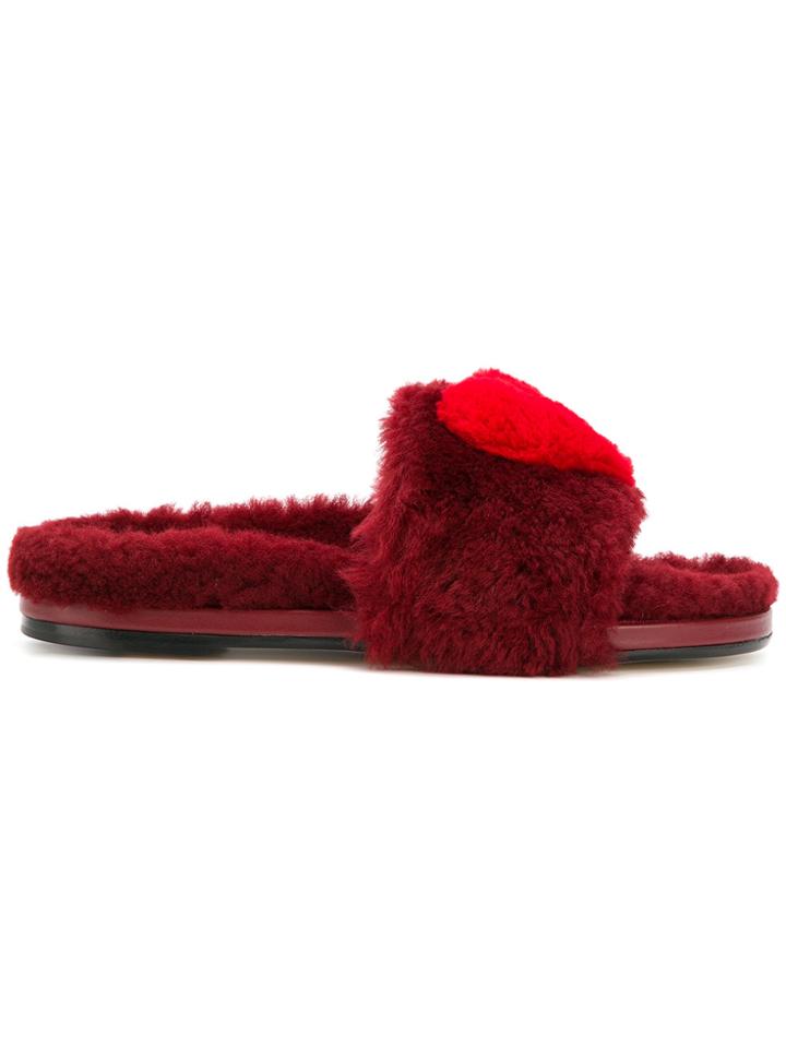Anya Hindmarch Heart Sliders - Red