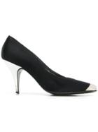 Thierry Mugler Vintage Metallic Contrast Pumps - Black