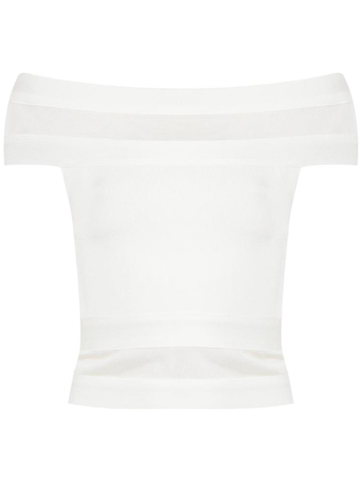 Andrea Bogosian Off The Shoulder Cropped Top - White
