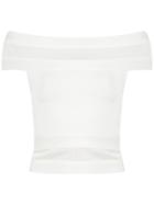 Andrea Bogosian Off The Shoulder Cropped Top - White