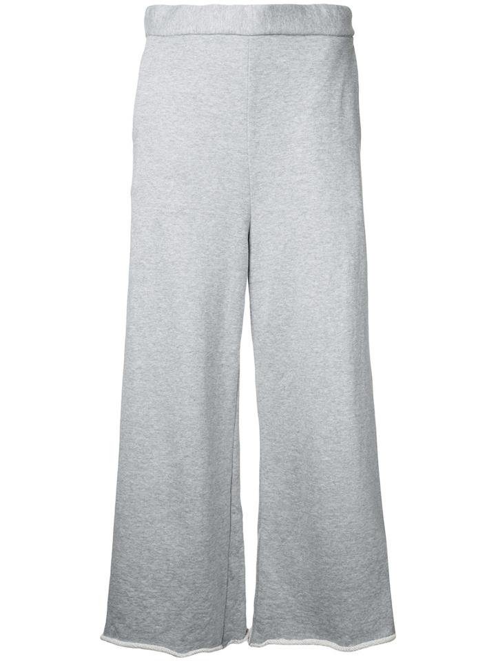 Cityshop Wide-leg Cropped Trousers, Women's, Grey, Cotton