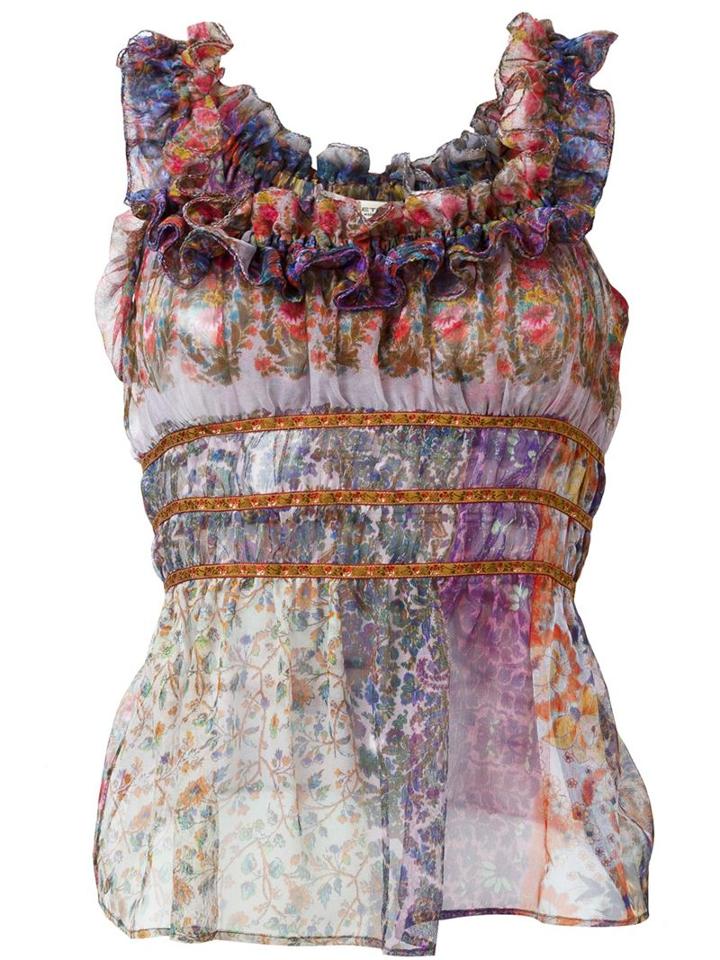 Etro Off-shoulder Floral Print Top