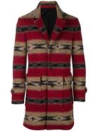 Paul & Joe Striped Coat, Men's, Size: Large, Red, Polyester/acetate/viscose/wool