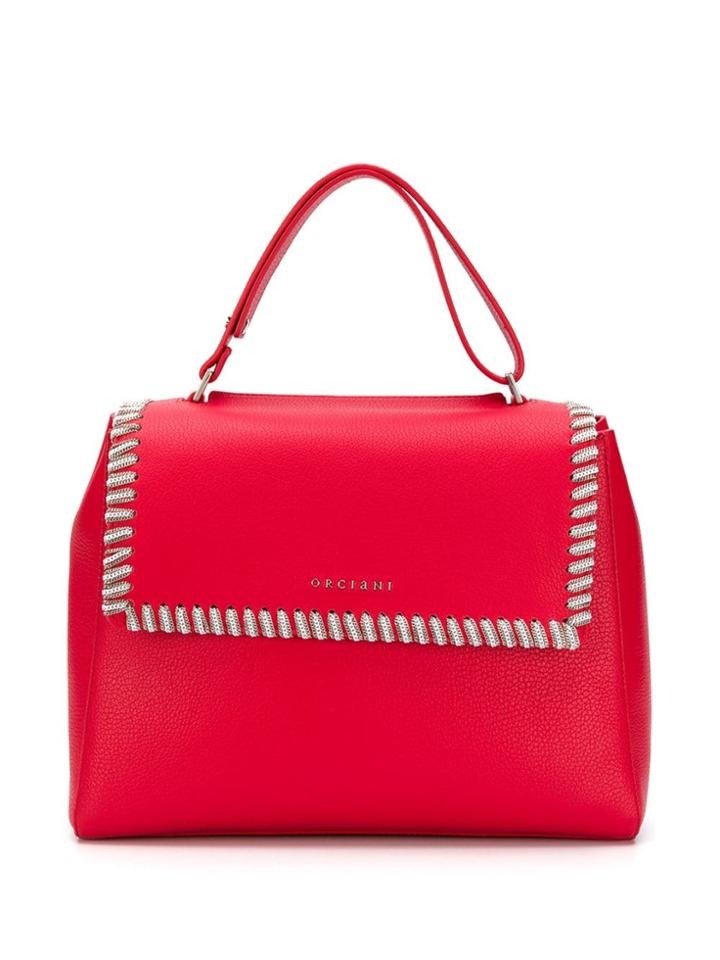 Orciani Chain Embellished Tote Bag - Red