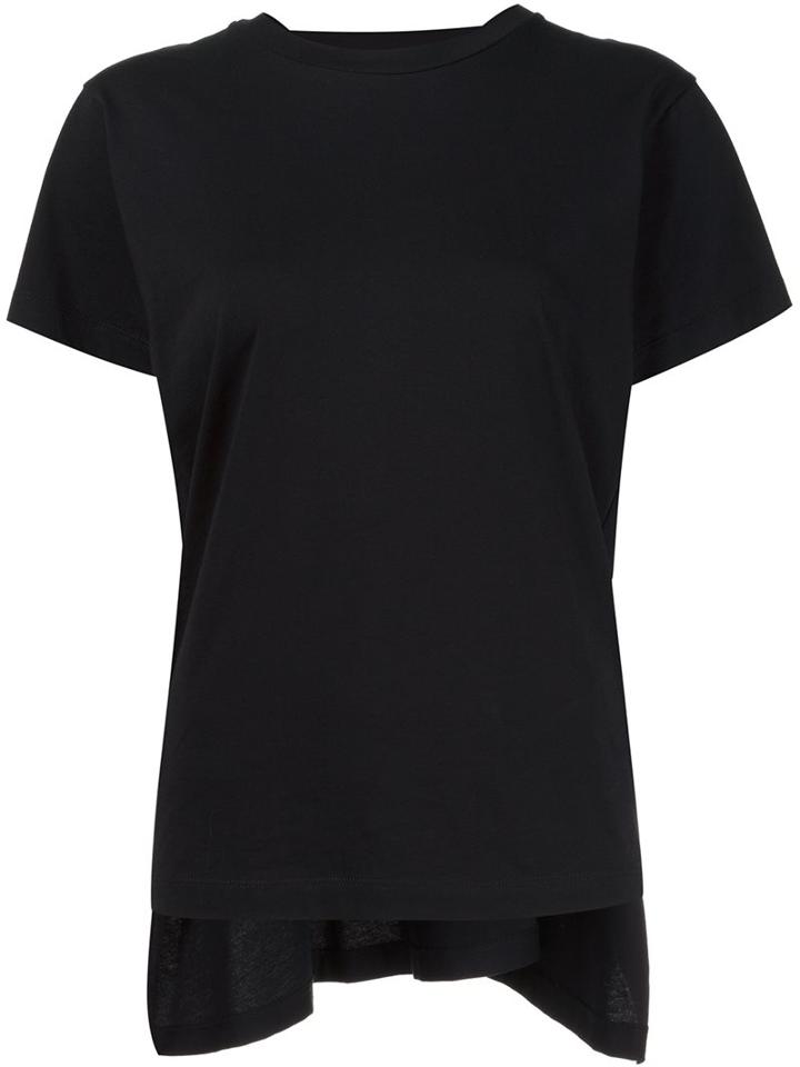 Mm6 Maison Margiela Draped Back T-shirt, Women's, Size: Xl, Black, Cotton