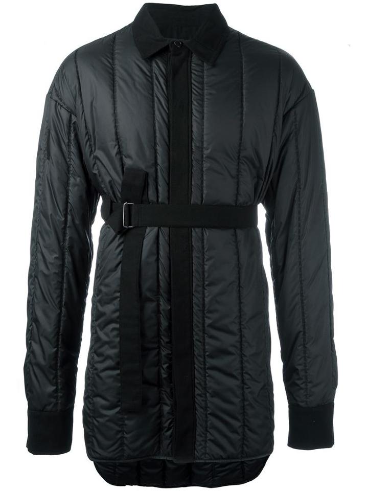 Ann Demeulemeester Grise Padded Belted Jacket, Men's, Size: Medium, Black, Polyester/cotton