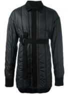 Ann Demeulemeester Grise Padded Belted Jacket, Men's, Size: Medium, Black, Polyester/cotton