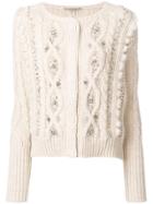 Ermanno Scervino Embellished Knit Cardigan - White