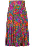 Yves Saint Laurent Vintage Floral Pleated Skirt - Multicolour