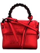 Elena Ghisellini - Chain Detail Shoulder Bag - Women - Calf Leather - One Size, Red, Calf Leather
