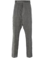 Rick Owens Velvet Trousers, Men's, Size: 46, Grey, Cotton/linen/flax