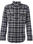 Saint Laurent Checked Classic Western Shirt, Men's, Size: Medium, Black, Nylon/wool