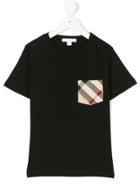 Burberry Kids Teen Check Pocket T-shirt - Black