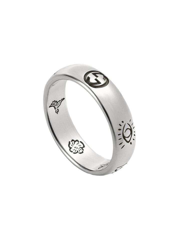 Gucci Blind For Love Ring In Silver