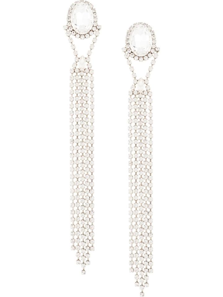 16arlington Hanging Crystal Earrings - Silver