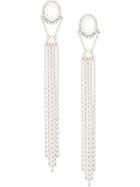 16arlington Hanging Crystal Earrings - Silver