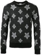 Saint Laurent - Star Print Knitted Sweater - Men - Nylon/polyamide/mohair/virgin Wool - L/xl, Black, Nylon/polyamide/mohair/virgin Wool