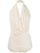 A.w.a.k.e. Mode Draped Swimsuit - Neutrals