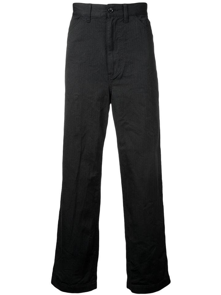 Junya Watanabe Comme Des Garçons Man Straight Trousers, Men's, Size: Small, Black, Cotton/polyester