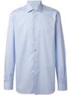Kiton Checked Shirt, Men's, Size: 38, Blue, Cotton