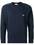 Maison Kitsuné Chest Patch Sweatshirt, Men's, Size: Small, Blue, Cotton