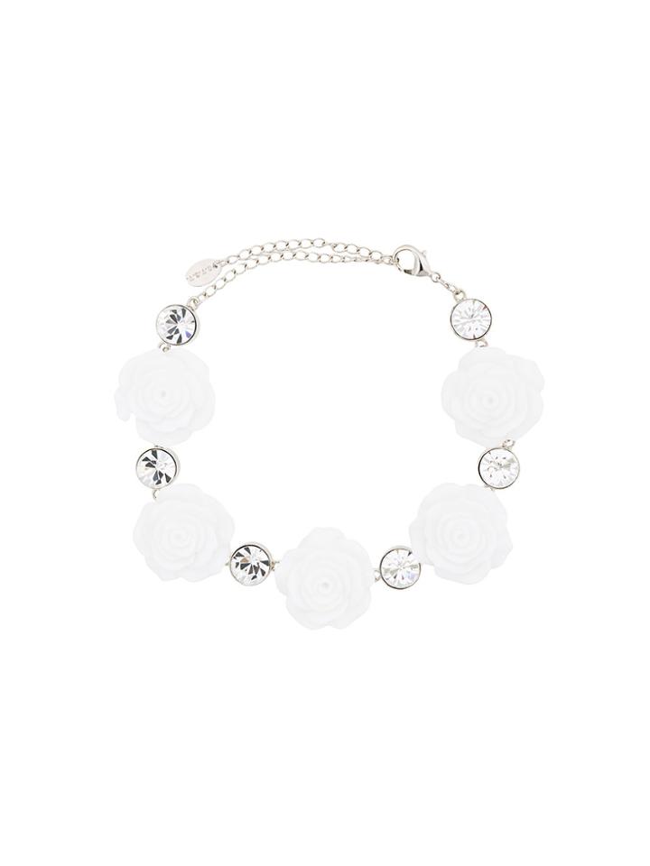 G.v.g.v. Rose And Rhinestone Choker - White