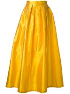 Ultràchic Glossy Effect Full Skirt, Women's, Size: 42, Yellow/orange, Spandex/elastane/wool