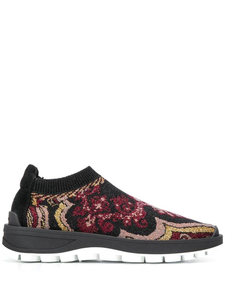 Etro Patterned Running Sneakers - Black