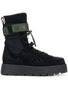 Fenty X Puma High Ankle Lace Up Scuba Boots - Black