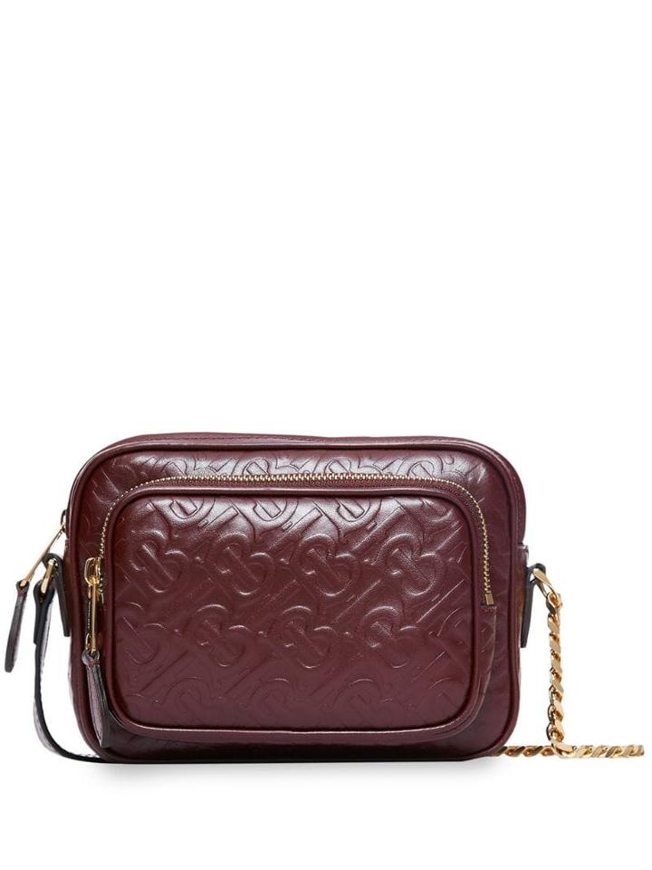 Burberry Monogram Leather Camera Bag - Red