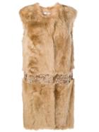 Desa 1972 Panelled Sleeveless Coat - Nude & Neutrals