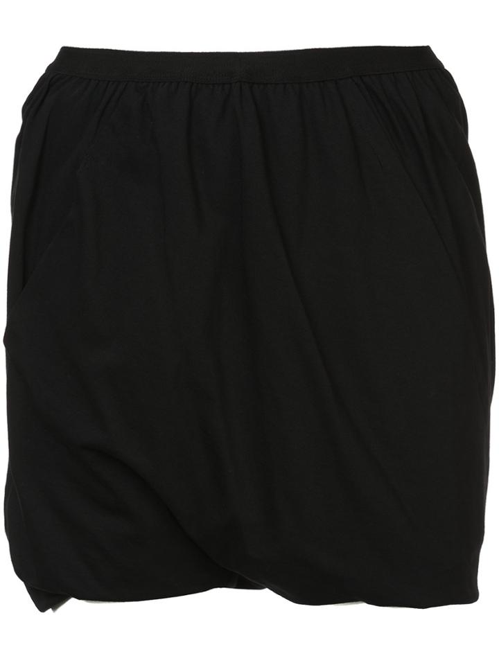 Rick Owens Crossover Shirred Shorts - Black