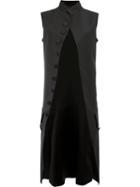 Maison Margiela Sleeveless Mid-length Coat, Women's, Size: 40, Black, Silk/cotton/mohair/wool