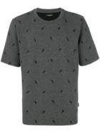 Calvin Klein - Embroidered T-shirt - Men - Cotton/spandex/elastane/polyester - Xl, Grey, Cotton/spandex/elastane/polyester
