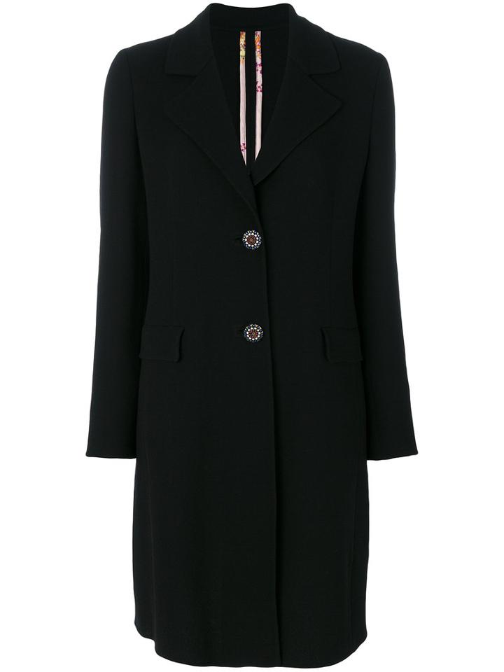 Etro - Single Breasted Coat - Women - Wool - 44, Black, Wool