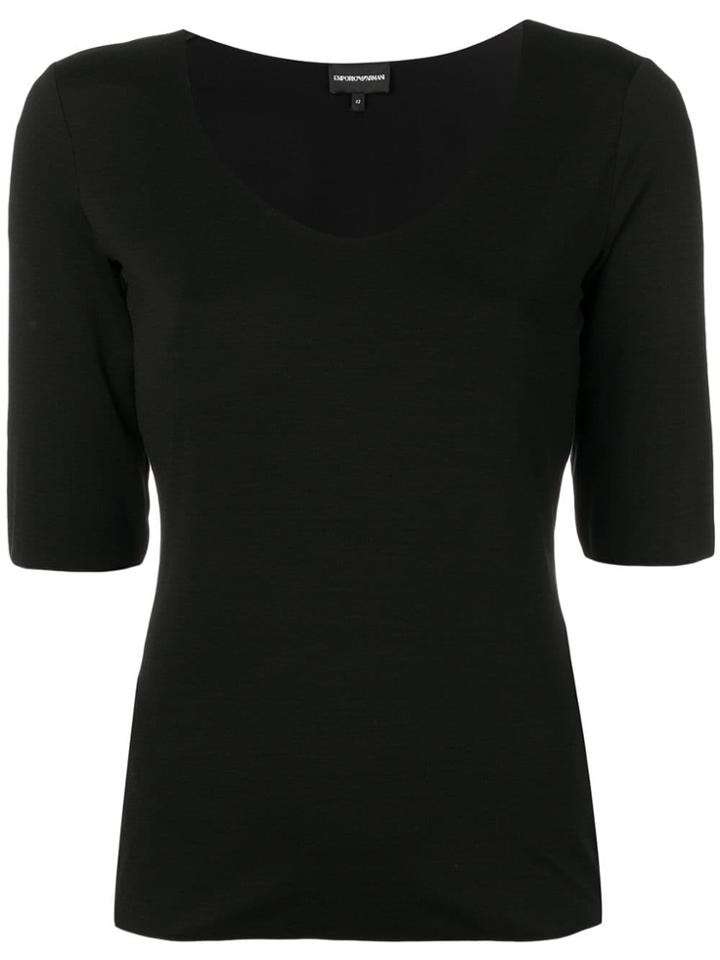 Emporio Armani Scoop Neck T-shirt - Black