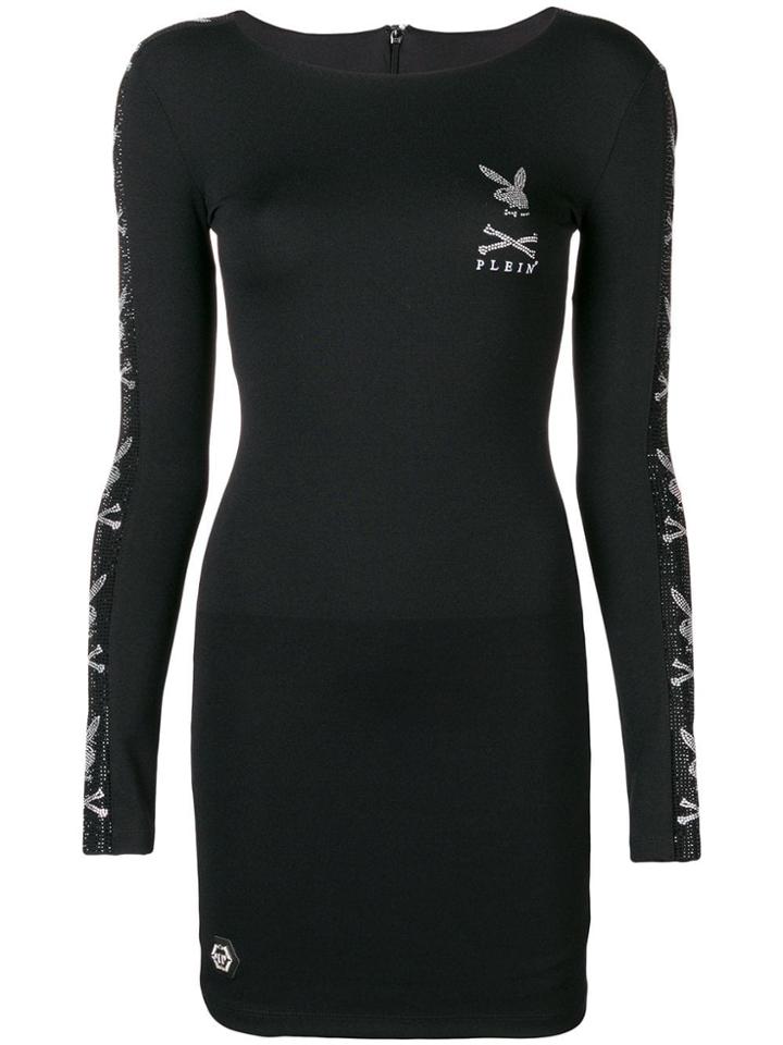 Philipp Plein Rhinestone Embellished Mini Dress - Black